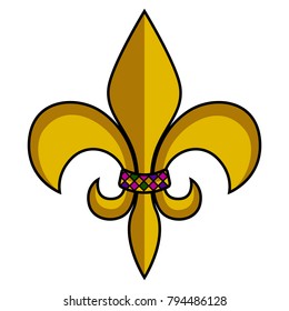 Fleur De Lys Symbol On White Stock Vector (Royalty Free) 794486128