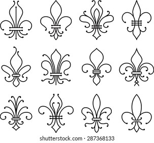 fleur de lys symbol set