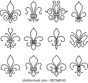 fleur de lys symbol set