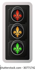 Fleur de Lys Traffic Light (Vector)