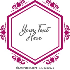 Fleur / Floral Decorative Decal element hexagon