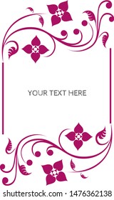 Fleur / Floral Decorative Frame in berry pink