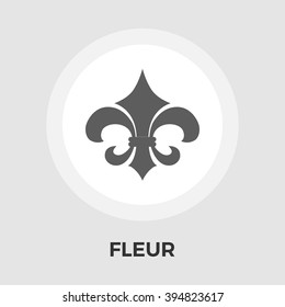 Fleur icon vector. Flat icon isolated on the white background. Editable EPS file. Vector illustration.