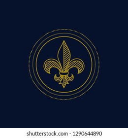 Fleur-de-lis, heraldic ornament vector.
