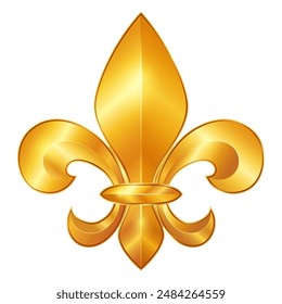 Fleur-de-lis icon with gold gradient_lily_fleur_coat of arms illustration