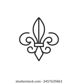 Fleur-de-lis icon. A simple yet elegant vector illustration of the iconic symbol used historically in French heraldry, perfect for cultural and historical references. Vector illustration