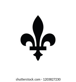 fleur-de-lis or lily flower icon. new orlean symbol of support and recovery. royal french heraldic symbol. isolated on white background. vector illustration