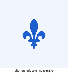 fleur-de-lys outline icon, isolated, white background