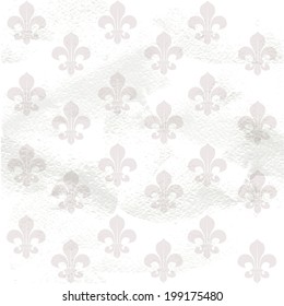 Fleur-de-lys seamless  background on grange paper