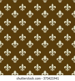  Fleur-de-lys seamless pattern, boundless texture, royal background