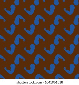 Flex arm bodybuilder with big muscles seamless pattern.