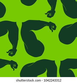 Flex arm bodybuilder with big muscles seamless pattern.