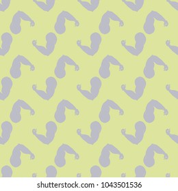Flex arm bodybuilder with big muscles seamless pattern.