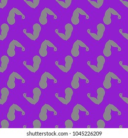 Flex arm bodybuilder with big muscles seamless pattern.