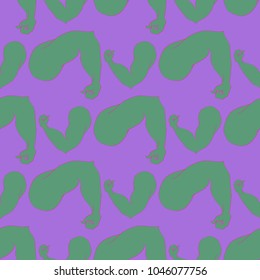 Flex arm bodybuilder with big muscles seamless pattern.