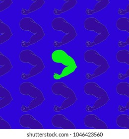 Flex arm bodybuilder with big muscles seamless pattern.