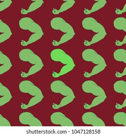 Flex arm bodybuilder with big muscles seamless pattern.