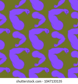 Flex arm bodybuilder with big muscles seamless pattern.