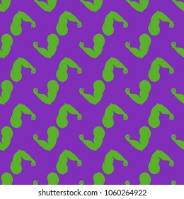 Flex arm bodybuilder with big muscles seamless pattern.