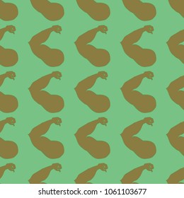 Flex arm bodybuilder with big muscles seamless pattern.