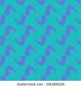 Flex arm bodybuilder with big muscles seamless pattern.