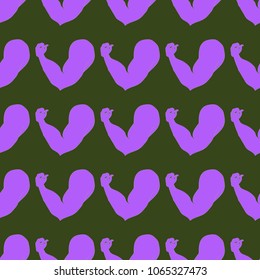 Flex arm bodybuilder with big muscles seamless pattern.