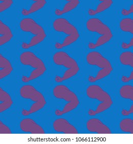 Flex arm bodybuilder with big muscles seamless pattern.