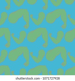 Flex arm bodybuilder with big muscles seamless pattern.
