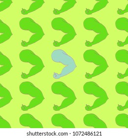 Flex arm bodybuilder with big muscles seamless pattern.
