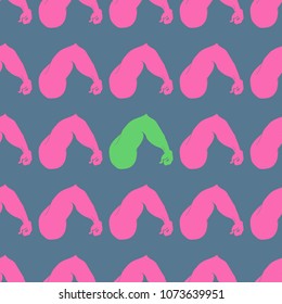 Flex arm bodybuilder with big muscles seamless pattern.