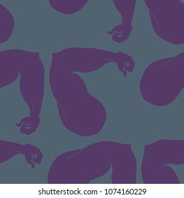 Flex arm bodybuilder with big muscles seamless pattern.