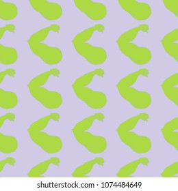 Flex arm bodybuilder with big muscles seamless pattern.