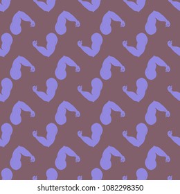Flex arm bodybuilder with big muscles seamless pattern.