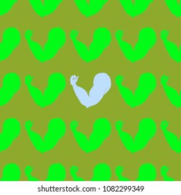 Flex arm bodybuilder with big muscles seamless pattern.