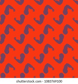Flex arm bodybuilder with big muscles seamless pattern.