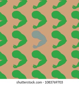 Flex arm bodybuilder with big muscles seamless pattern.