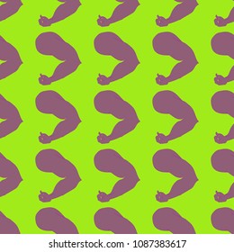 Flex arm bodybuilder with big muscles seamless pattern.