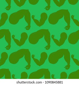 Flex arm bodybuilder with big muscles seamless pattern.