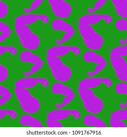Flex arm bodybuilder with big muscles seamless pattern.