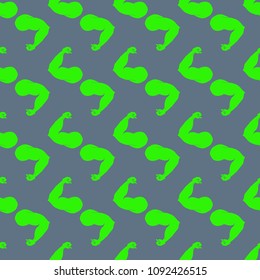 Flex arm bodybuilder with big muscles seamless pattern.