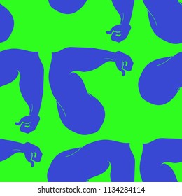 Flex arm bodybuilder with big muscles seamless pattern.