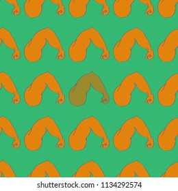 Flex arm bodybuilder with big muscles seamless pattern.