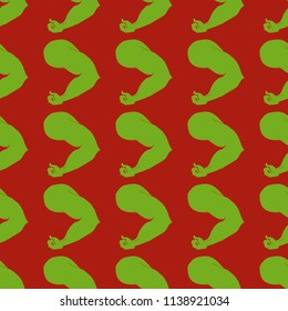 Flex arm bodybuilder with big muscles seamless pattern.