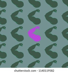Flex arm bodybuilder with big muscles seamless pattern.