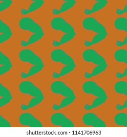 Flex arm bodybuilder with big muscles seamless pattern.