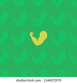 Flex arm bodybuilder with big muscles seamless pattern.