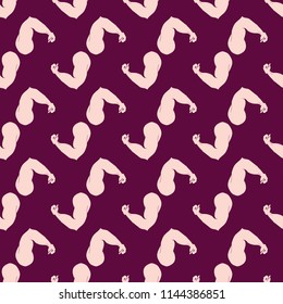 Flex arm bodybuilder with big muscles seamless pattern.