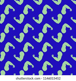 Flex arm bodybuilder with big muscles seamless pattern.