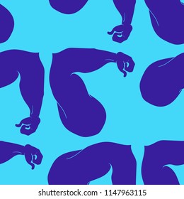 Flex arm bodybuilder with big muscles seamless pattern.