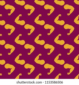Flex arm bodybuilder with big muscles seamless pattern.